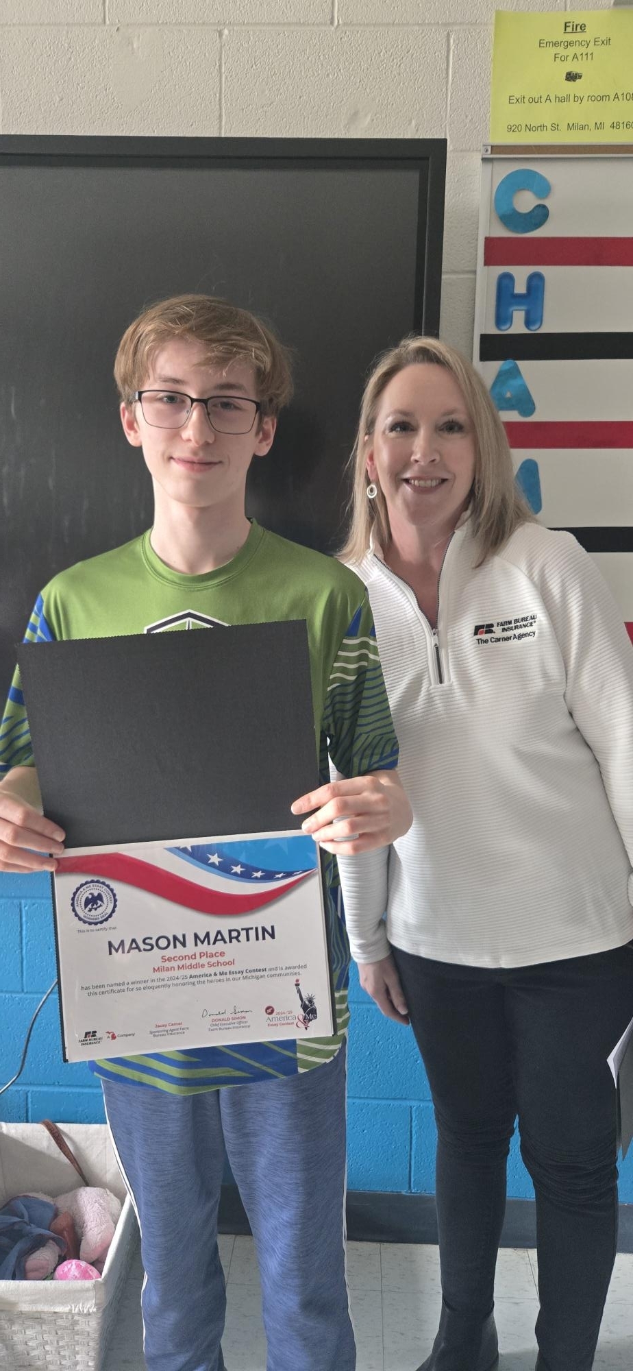 award presentation with student