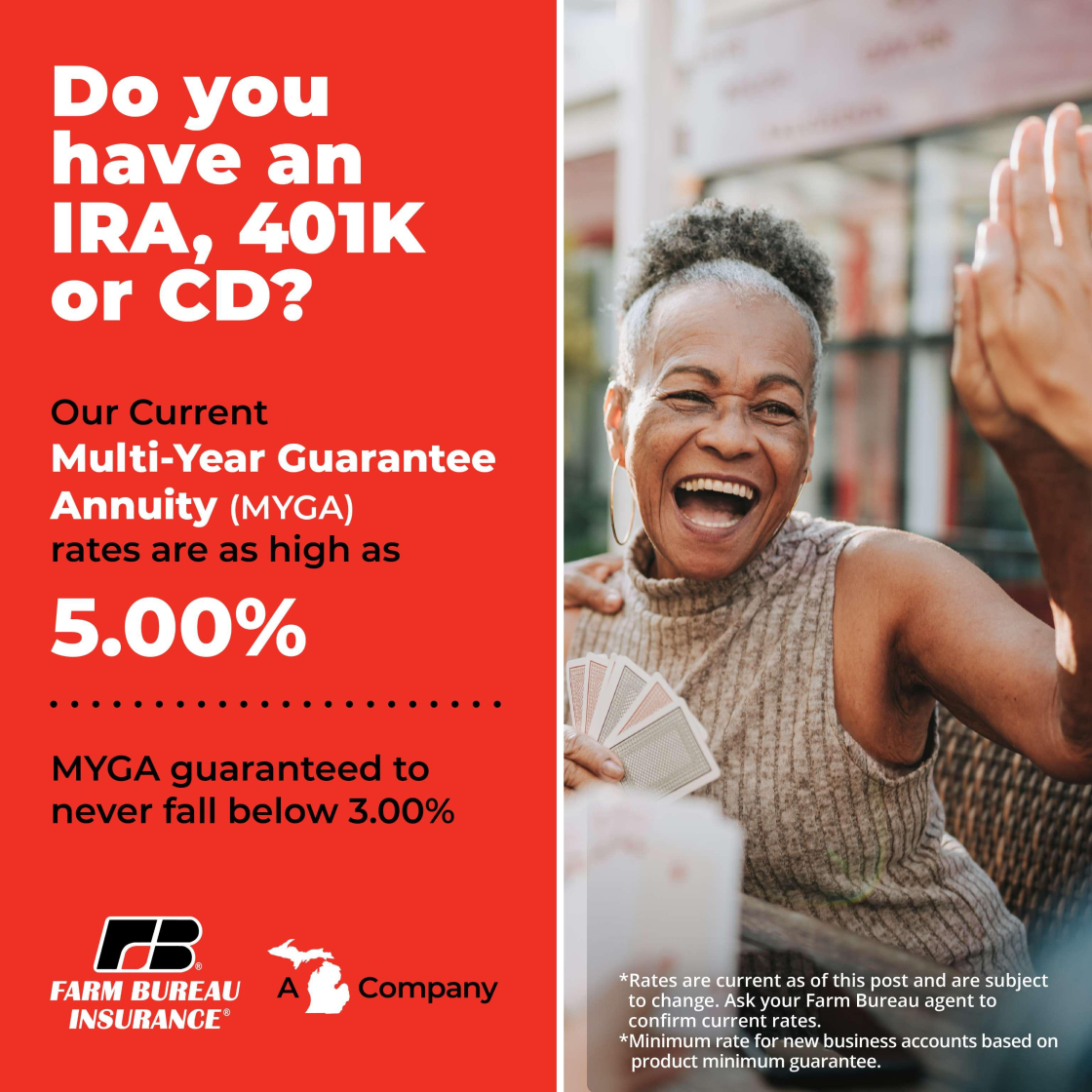 verbiage for IRA with a lady giving another person a high five